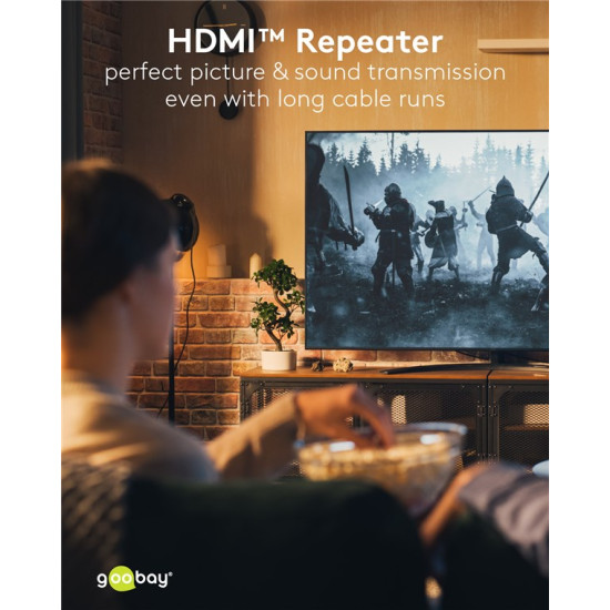 GOOBAY HDMI repeater 58491, 4K/30Hz έως 30m, 1080p 3D έως 40m, μαύρο