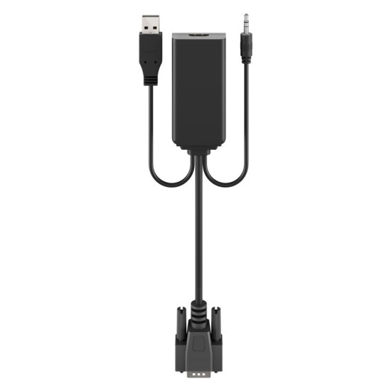 GOOBAY αντάπτορας VGA σε HDMI 61259, 3.5mm Jack, 1080p/60Hz, μαύρος