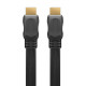 GOOBAY καλώδιο HDMI 2.0 61277, Ethernet flat, 4K/60Hz 18 Gbps, 1m, μαύρο