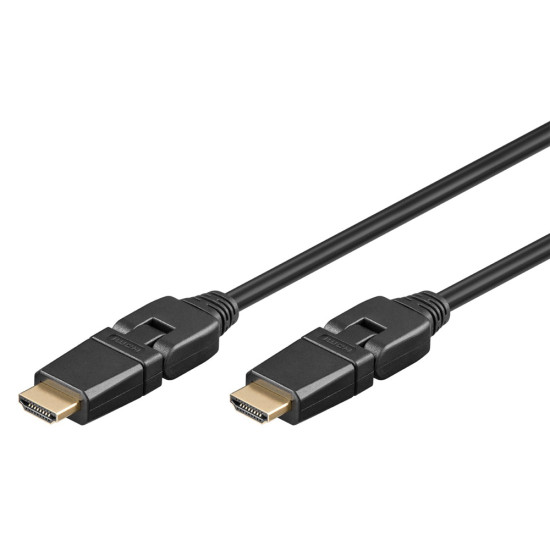 GOOBAY καλώδιο HDMI 61289 με Ethernet, 360°, 4K/60Hz, 18 Gbps, 3m, μαύρο