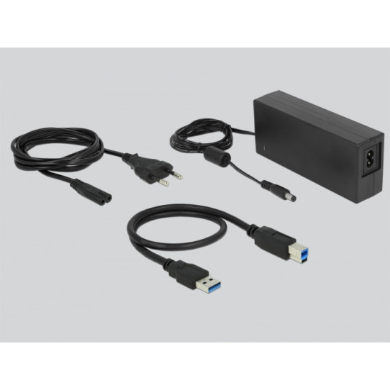 DELOCK docking station 64063, clone function, 4x HDD/SSD 6Gb/s, μαύρο