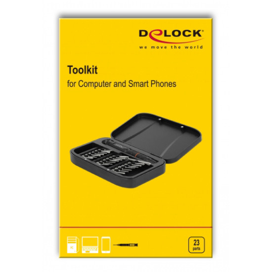 DELOCK σετ κατσαβιδιών για υπολογιστές και smartphones 64066, 23τμχ