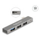 DELOCK USB hub 64274, 3x θυρών, 10Gbps, USB-C σύνδεση, γκρι