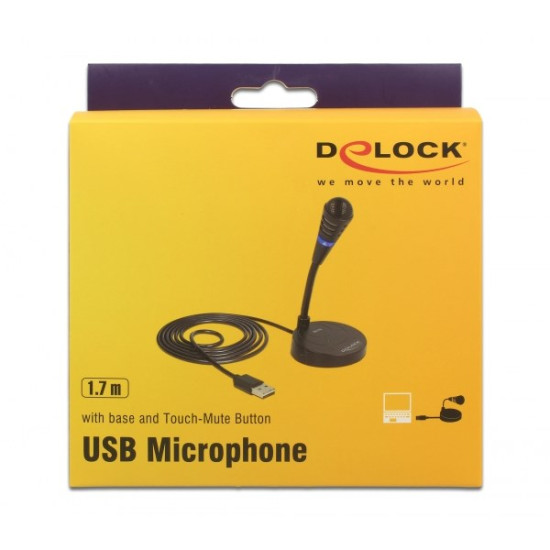 DELOCK USB μικρόφωνο 65868 με βάση και mute button