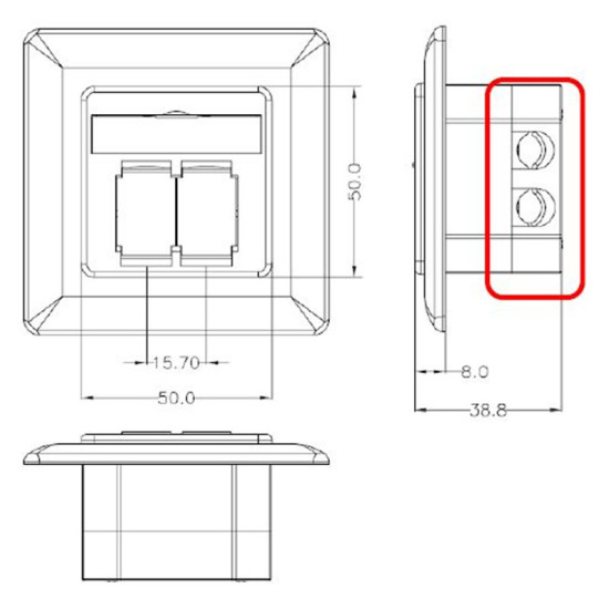 GOOBAY επιτοίχια πρίζα CAT 6e 68246, 2x RJ45, 80x80, λευκή