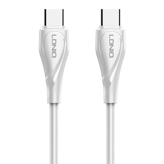 LDNIO καλώδιο USB-C σε USB-C LC611C, 65W PD, 1m, λευκό