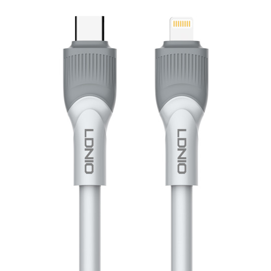 LDNIO καλώδιο Lightning σε USB-C LC601I, 30W PD, 1m, γκρι