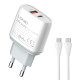 LDNIO φορτιστής τοίχου Q229 με καλώδιο, USB & USB-C, 20W PD, λευκός