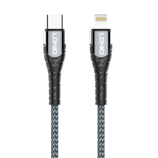 LDNIO καλώδιο Lightning σε USB-C LC112, 30W PD, 2m, γκρι