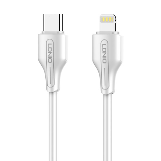 LDNIO καλώδιο Lightning σε USB-C LC121I, 30W PD, 1m, λευκό