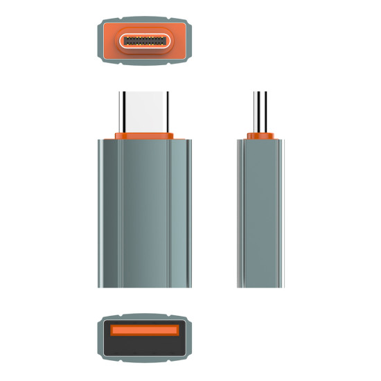 LDNIO αντάπτορας USB-C σε USB LC140, αρσενικό σε θηλυκό, γκρι