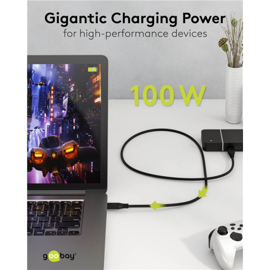 GOOBAY καλώδιο USB-C 74197, USB4, 100W, 20Gbps, 4K/60Hz, 2m, μαύρο