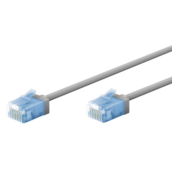 GOOBAY καλώδιο δικτύου 74223, CAT 6A U/UTP, slim, copper, 10Gbps, 2m, γκρι