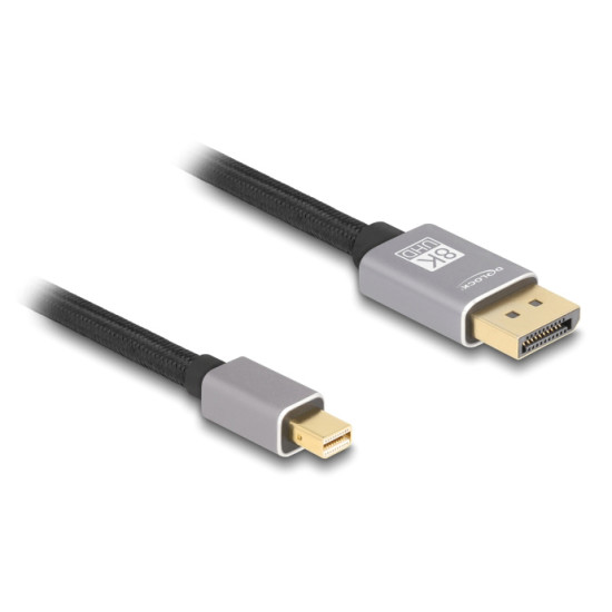 DELOCK καλώδιο mini DisplayPort σε DisplayPort 81092, 8K/60Hz, 32.4 Gbps, 2m, μαύρο