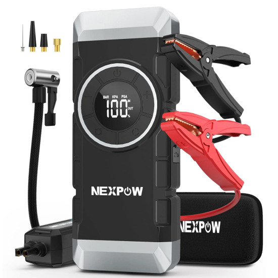 NEXPOW εκκινητής μπαταρίας & συμπιεστής αέρος NP2, 12V/3000A, 150PSI, 12000mAh