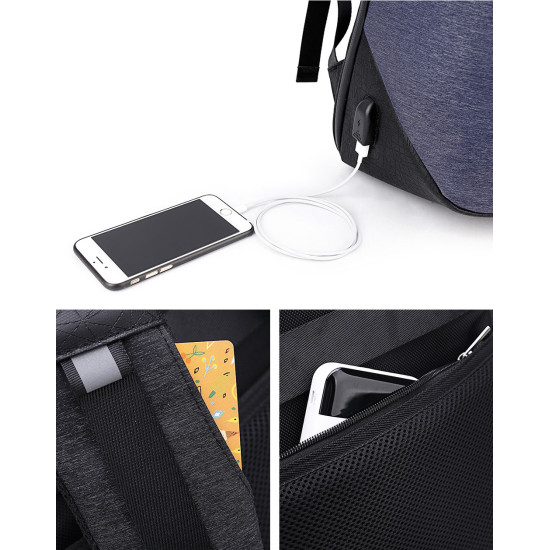 ARCTIC HUNTER τσάντα πλάτης B00193-BK με θήκη laptop 15.6", μαύρη