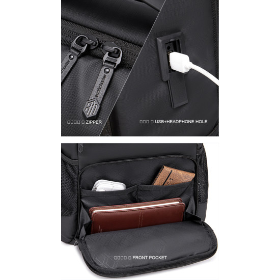 ARCTIC HUNTER τσάντα πλάτης B00532, θήκη laptop 15.6", USB, 28L, κόκκινη