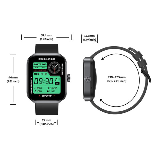 ZEBLAZE smartwatch Beyond 3 Plus, heart rate, 1.78" AMOLED, GPS, 3 ATM, μαύρο