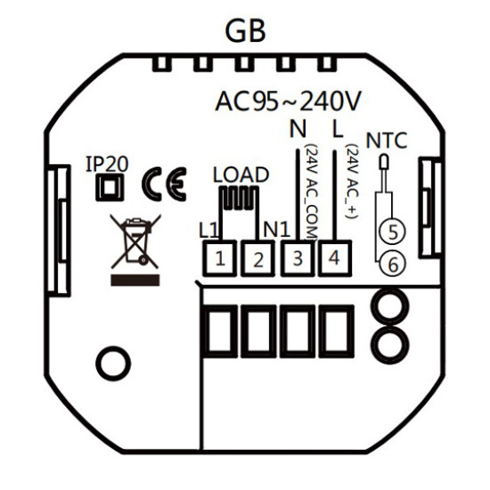 Smart θερμοστάτης πετρελαίου BHT-15GBLW, WiFi, χωνευτός, λευκός