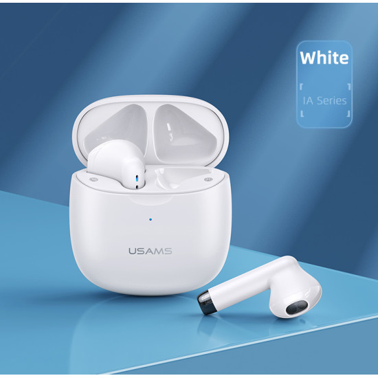 USAMS earphones IA04 με θήκη φόρτισης, True Wireless, Φ13mm, λευκά