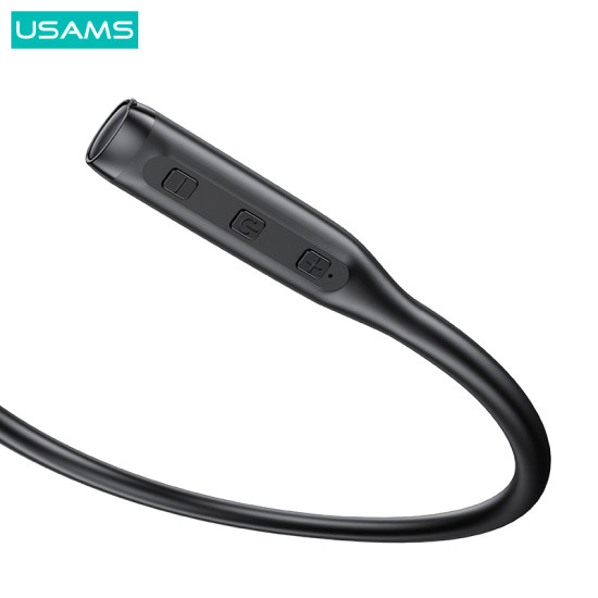 USAMS earphones YQ24 με μαγνήτη, Bluetooth, 130mAh, μαύρα