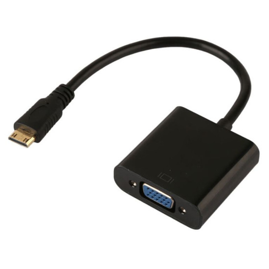 POWERTECH αντάπτορας mini HDMI σε VGA CAB-H031, 0.20m, μαύρος