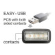 POWERTECH καλώδιο USB σε USB Micro CAB-U136, 90°, Easy USB, 0.5m, μαύρο