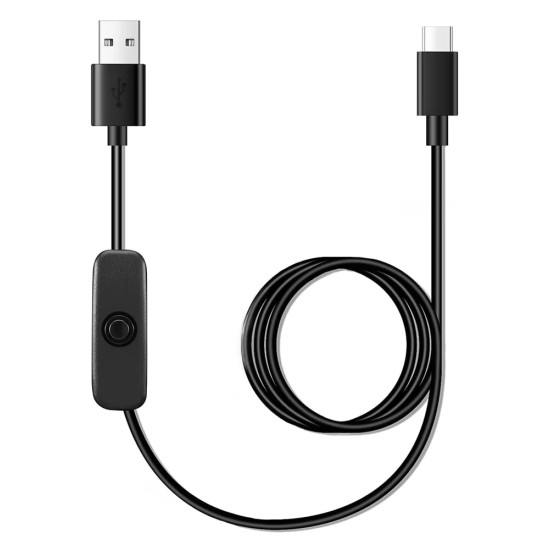 POWERTECH καλώδιο USB-C σε USB CAB-UC085 με διακόπτη, 10W, 2m, μαύρο