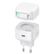 USAMS φορτιστής τοίχου US-CC209 καλώδιο Lightning, USB-C 35W GaN, λευκός