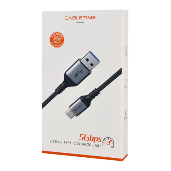 CABLETIME καλώδιο USB-C σε USB CT-AMCMG1, 15W, 5Gbps, 1m, μαύρο
