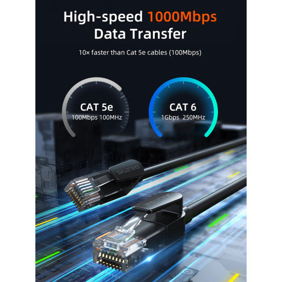 CABLETIME καλώδιο δικτύου CT-CAT6U, CAT 6 UTP, 250 MHz, CCA, 0.5m, μαύρο