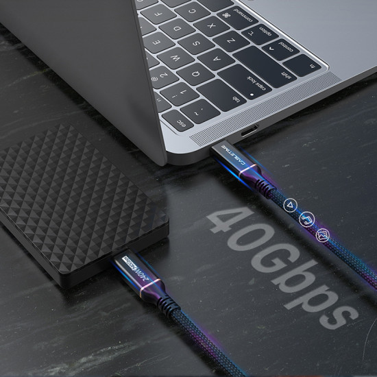 CABLETIME καλώδιο USB-C σε USB-C CT-USB4, 240W, 40Gbps, 8K/60Hz, USB4, 1m, μαύρο