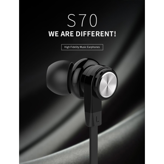CELEBRAT earphones με μικρόφωνο D9, 3.5mm σύνδεση, Φ10mm, 1.2m, μαύρα
