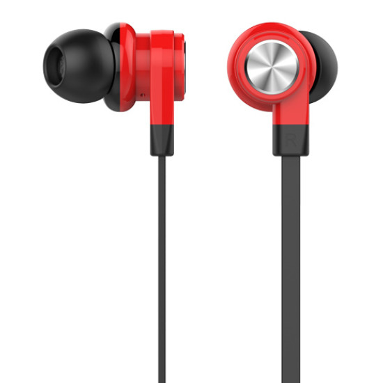 CELEBRAT earphones με μικρόφωνο D9, 3.5mm σύνδεση, Φ10mm, 1.2m, κόκκινα