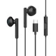 CELEBRAT earphones με μικρόφωνο G16, Type-C, 1.2m, μαύρα