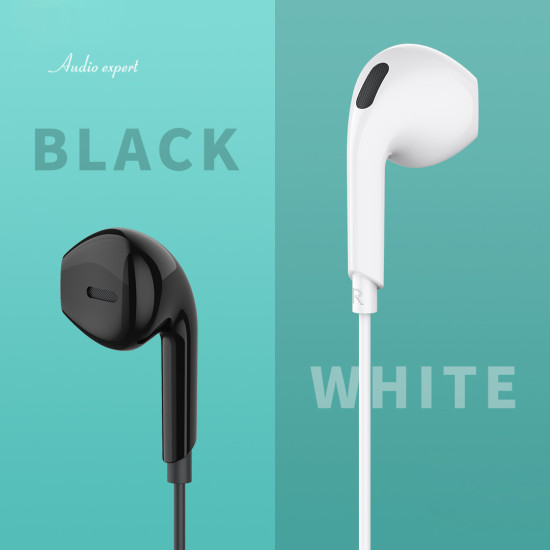 CELEBRAT earphones με μικρόφωνο G20, 3.5mm σύνδεση, Φ14mm, 1.2m, λευκά