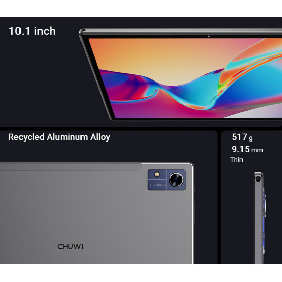 CHUWI tablet Hi10 XPro, 10.1" HD, 4/128GB, 4G, 7000mAh, Android 13, γκρι