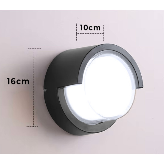 POWERTECH LED φωτιστικό τοίχου HLL-0167, 12W, 4000K, 960lm, IP65, μεταλλικό, μαύρο