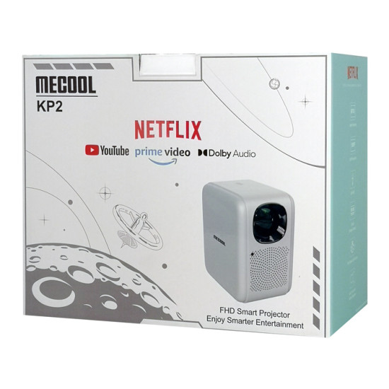 MECOOL smart βιντεοπροβολέας KP2, 1080p FHD, 600 ANSI, Wi-Fi, λευκός