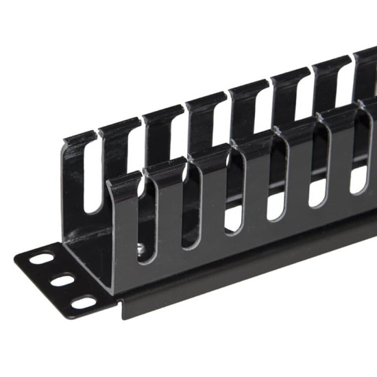 POWERTECH cable management NETW-0029 για rack 19"/1U, πλαστικό, μαύρο