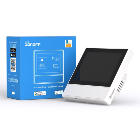 SONOFF smart panel ελέγχου NSPanel με οθόνη αφής, 2-gang, Wi-Fi, λευκό