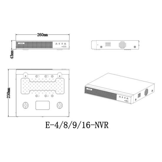 LONGSE NVR καταγραφικό NVR3016E1, 4K, H.265/H.264, 16 κανάλια