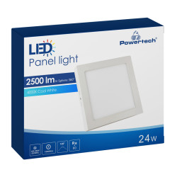 POWERTECH LED panel PAN-0005, 24W, 28.5 x 2.8cm, 4000K, 2500lm, λευκό