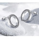 BAMOER σκουλαρίκια καρφωτά PAS437 σε σχέδιο κύκλου, ασήμι 925, ασημί