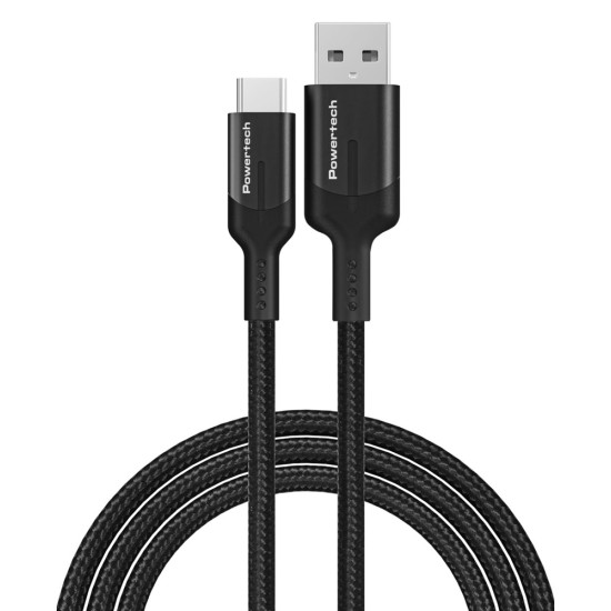 POWERTECH καλώδιο USB σε USB-C PTR-0134 PD 60W, 5Gbps, copper, 1m, μαύρο