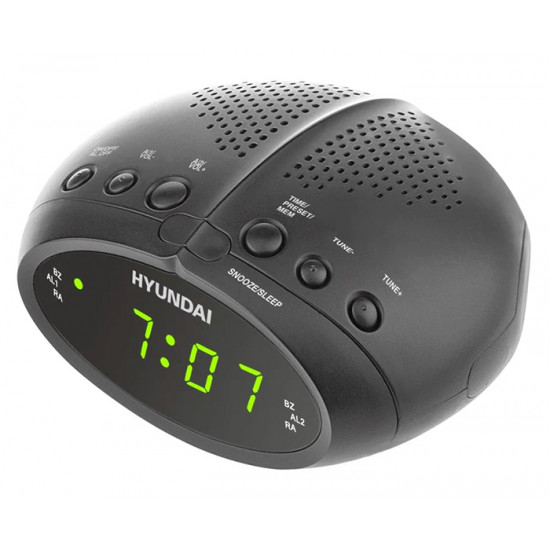 HYUNDAI επιτραπέζιο ρολόι & ραδιόφωνο RAC213G με ξυπνητήρι, γκρι