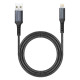 ROCKROSE καλώδιο USB σε Lightning Powerline AL, 2.4A 12W, 1m, μαύρο-μπλε