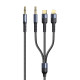 USAMS καλώδιο ήχου 3.5mm σε Lightning/USB-C/3.5mm US-SJ556, 1.2m, μαύρο
