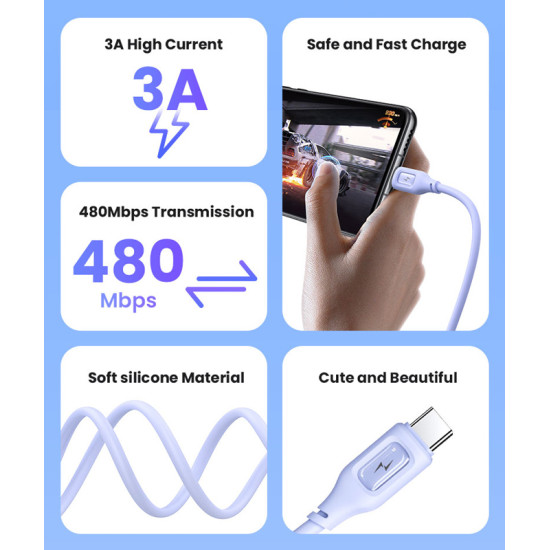 USAMS καλώδιο USB-C σε USB US-SJ619, 15W, 1m, μπλε