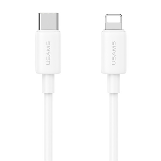 USAMS καλώδιο Lightning σε USB-C US-SJ712, 30W, 480Mbps, 1m, λευκό